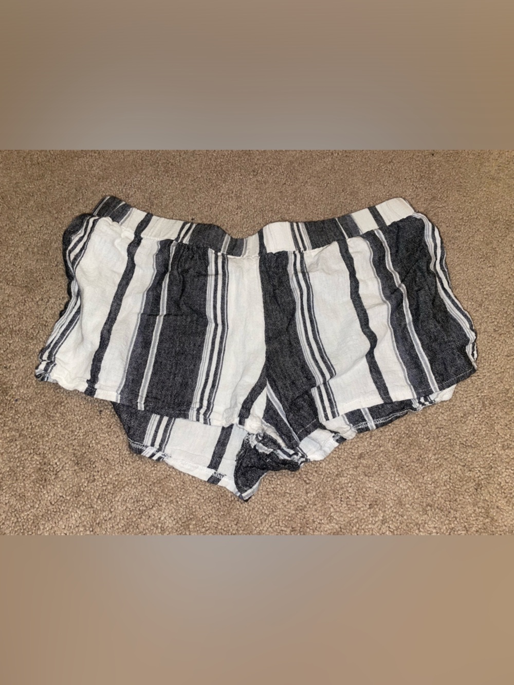 Workshop Clothing Black and White Striped Shorts